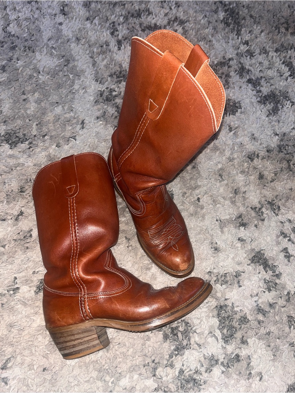 Vintage 1970s Dingo cognac campus Western cowboy Boots